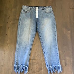 blue jeans with zipper on front uk 14